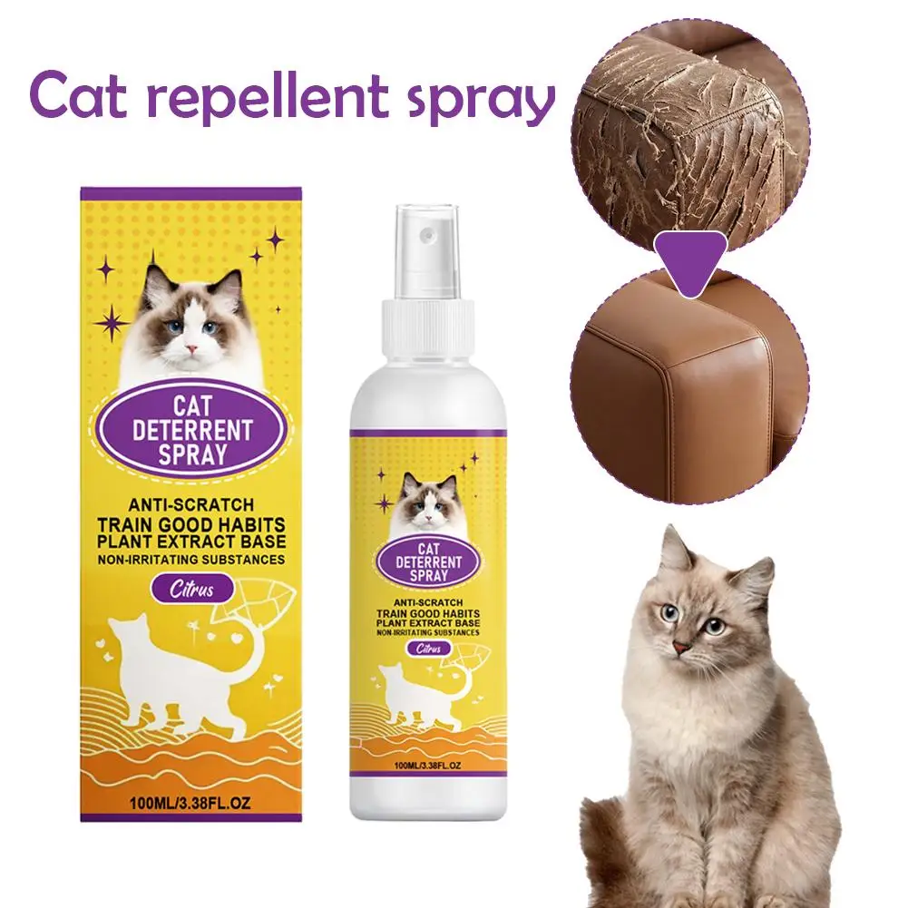 Spray répulsif pour chats, anti-griffures, empêche les chats de griffer les meubles et de faire pipi, sûr pour l'intérieur et l'extérieur, répulsif pour chiens