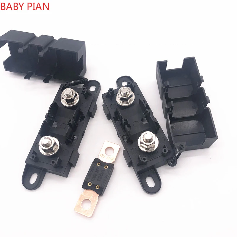 100A 125A 150A 175A 200A 250A 300A 400A 500A Fuse Block ANL Bolt-on Blade Fuse Holder Flat Type Fuse for Car Boat Motorcycle