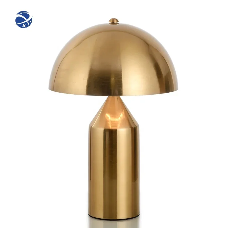 

lighting luxury gold mushroom table lamp iron metal desk lamp for bedroom bedside