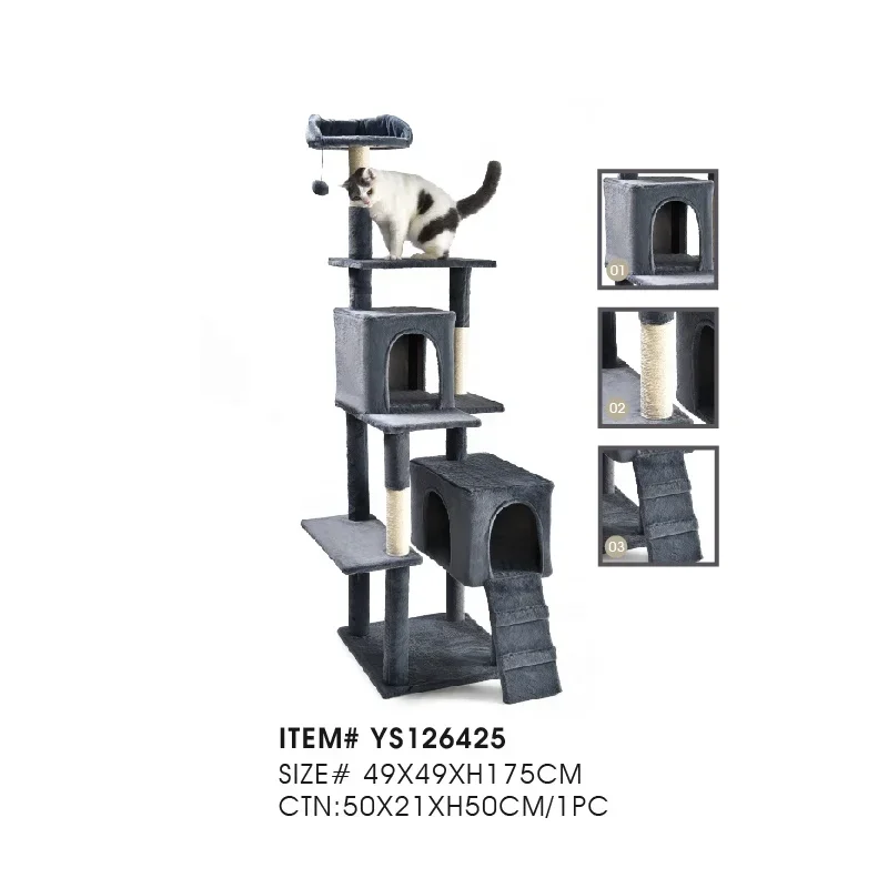 

-Фабрика кошачьего дерева, мягкая плюшевая платформа, сизалевая колонна, когтеточка, лестница, дом, кондоминирование, большая башня из кошачьего дерева