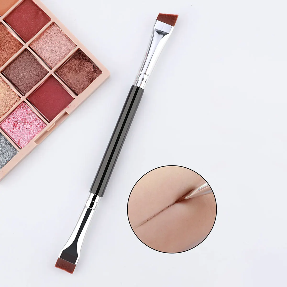 فرشاة تحديد العيون بشفرات مزدوجة الرأس ، فرشاة التفاصيل ، دودة الحرير النائمة إلى بودرة الحواجب ، فرشاة ماكياج ، أداة تجميل ، 1