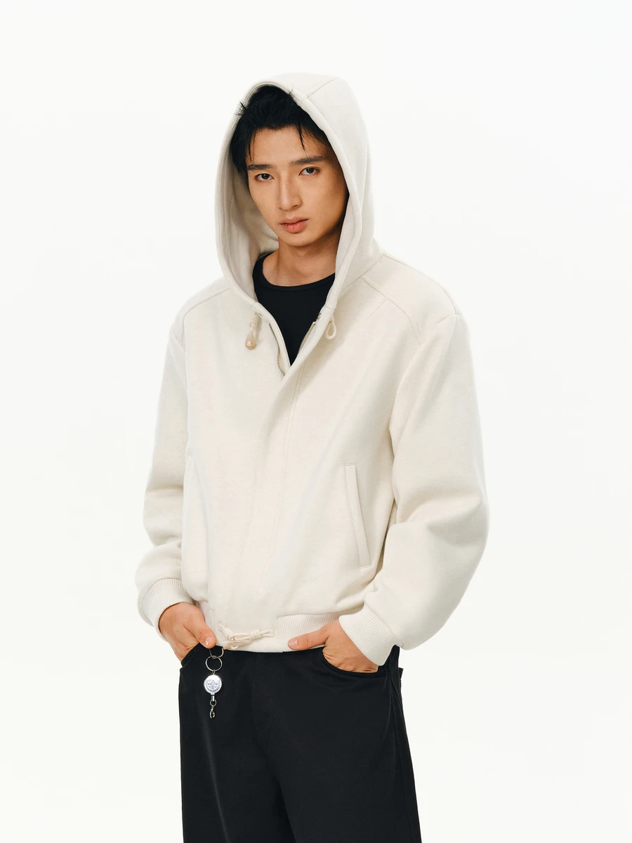 

ATRY Men's Wool Blend Sweatirt Casual American Sle Hoodie Autumn Trendy Heavyweight Patchwork Plaid Open Cardigan Coat