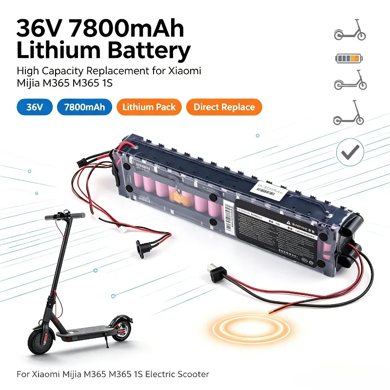 36V 7800mAh High Capacity Lithium Battery Pack Universal Replacement For X iaomi Mijia M365 M365 1S Electric Scooter