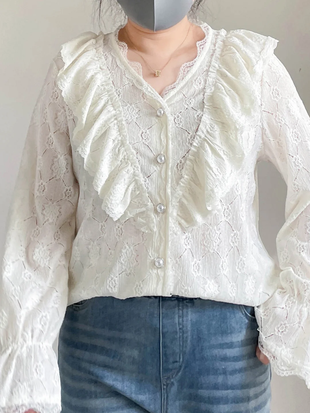 

Элегантная женская модная прямая блузка-рубашка больших размеров с кружевом, скрывающая живот, свободного кроя, для весны и лета, до 200 фунтов