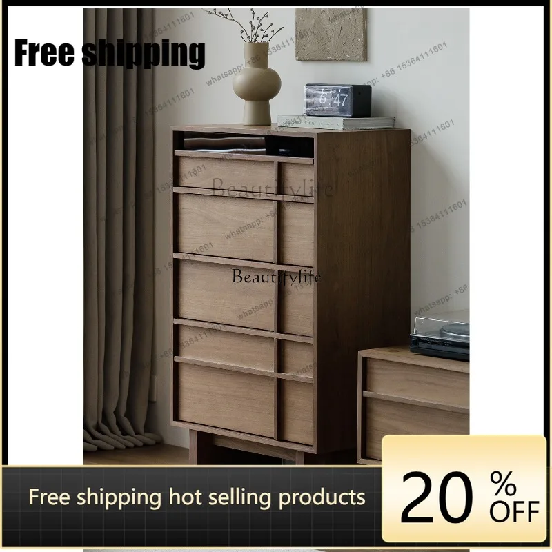 JJ Medieval style all solid wood, black walnut, floortoceiling drawer against the wall, living room storage locker