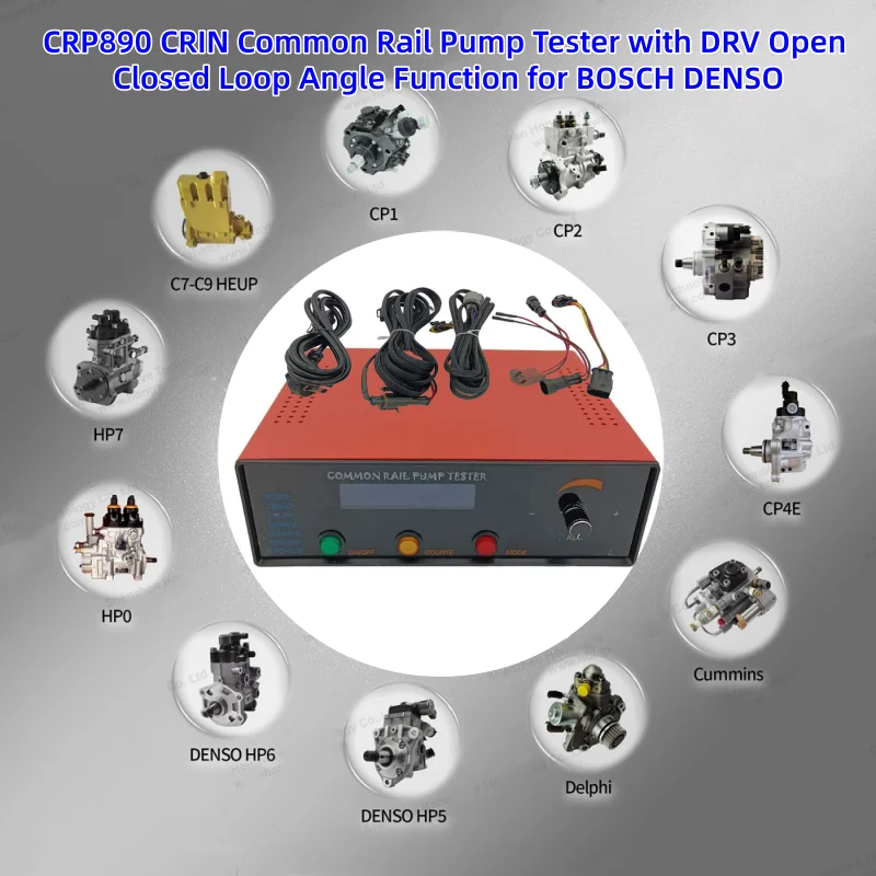 CRP890 For BOSCH DENSO CRIN Common Rail Pump Tester with DRV Open Closed Loop Angle Function