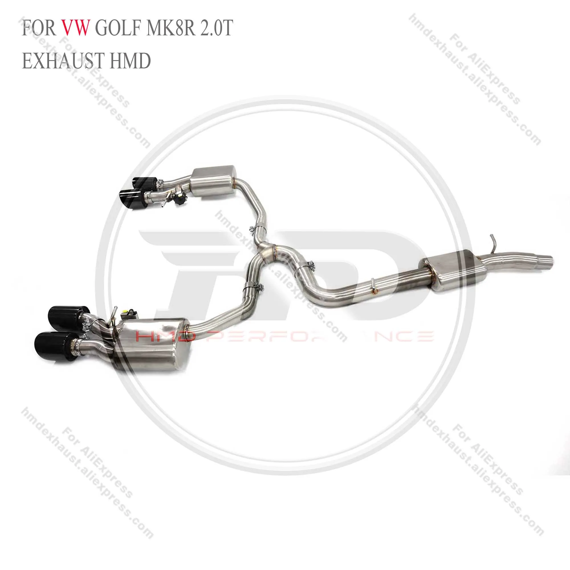 HMD Car Accessories Catback Exhaust Pipe For VW Golf MK8R 2.0T Auto Modification Valve Stainless Steel Muffler for Car