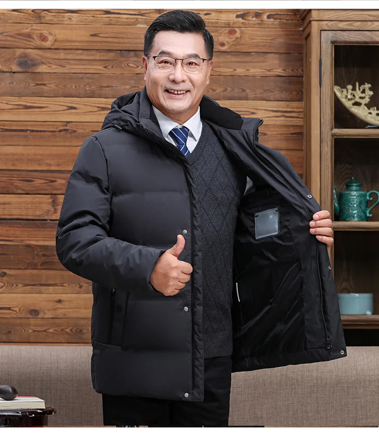 Men's Down Coats And Parkas Warm Winter Down Jacket Hooded High Quality Puffer Jacket Man Snow Peak Windproof Luxury Padding