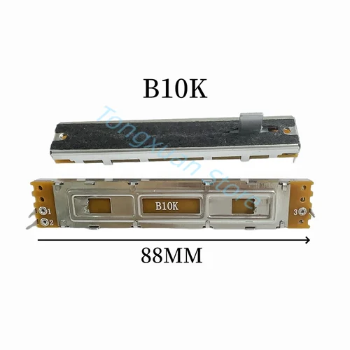 Imagen 2 del producto Mezclador Fader B10K B10Kx2 de 10 piezas y 88mm, potenciómetro deslizante B103 de doble canal, 3 pines de longitud, 8,8 cm de recorrido, mango de 60mm y 8mm