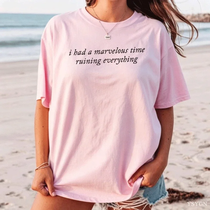 I Had A Marvelous Time Ruining Everything T-Shirt TTPD Folklore T Shirt Music Lover Crewneck Tee Shirt Womens Vintage Tshirt Top