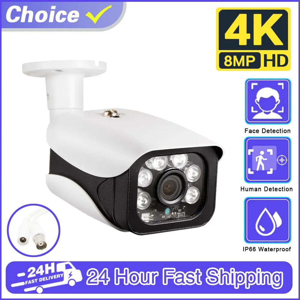 4K 8MP AHD Camera 5MP 2MP CCTV Video Surveillance Home Security Outdoor Waterproof Bullet Analog IR Day Night Vision BNC Camera