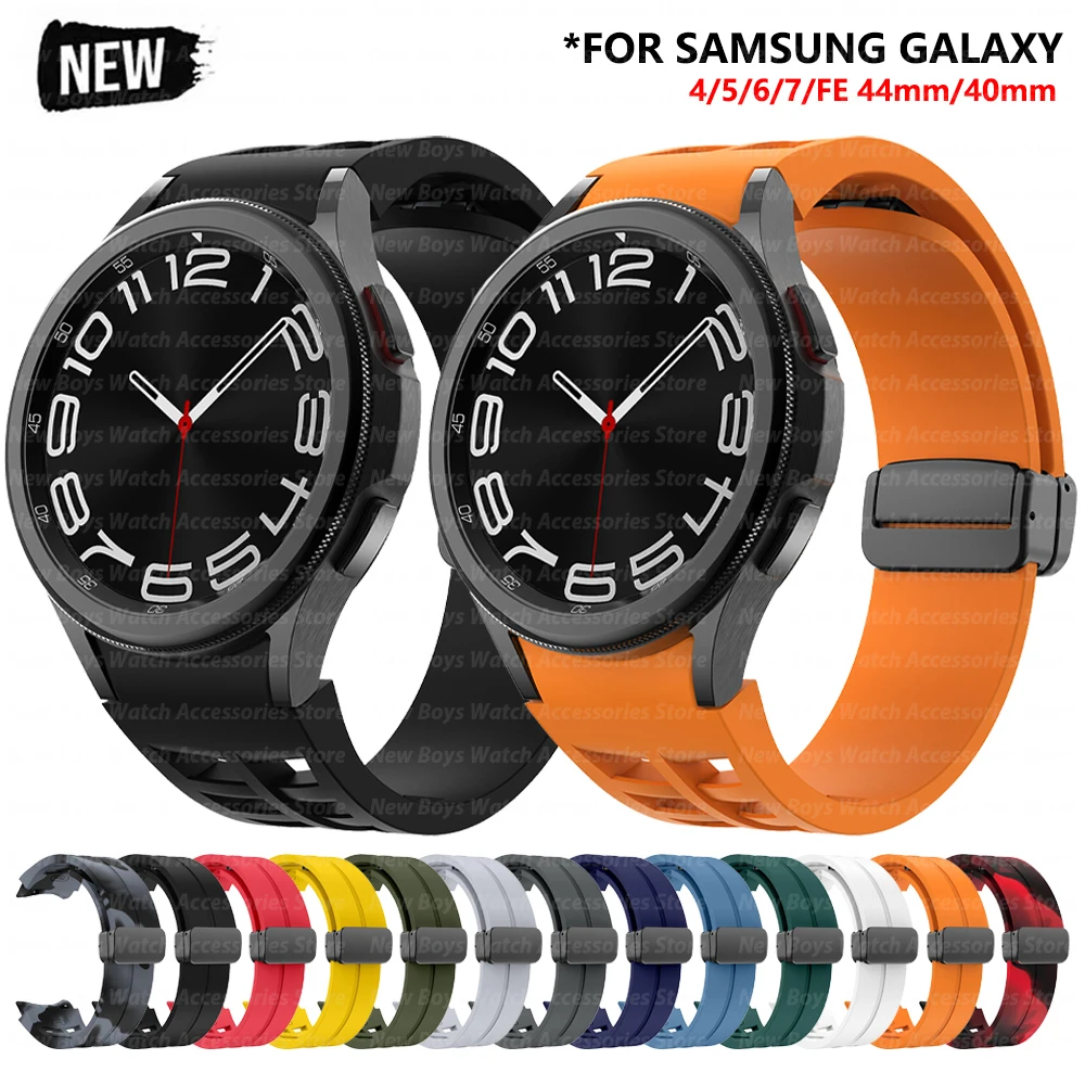 سوار رياضي من السيليكون لسامسونج جالاكسي 6 ، كلاسيكي ، حزام حلقة ممغنط ، 4 5 6 7 ، 44 من ، 40 من ، FE 5 برو ، 45 ، 47 ، 43