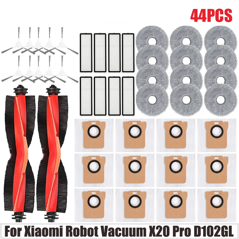 

For Xiaomi Robot Vacuum X20 Pro D102GL Parts Main Side Brush Hepa Filter Mop Cloth Dust Bag Replacement Accessories