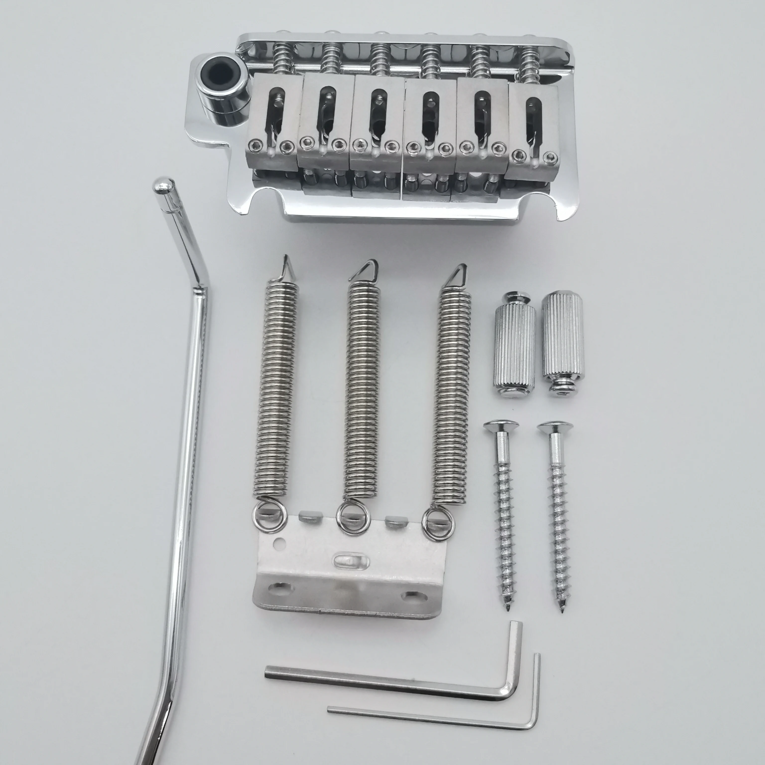 2-Point Tremolo Bridge, Stainless Steel Block & Saddles, 10.5mm String Spacing