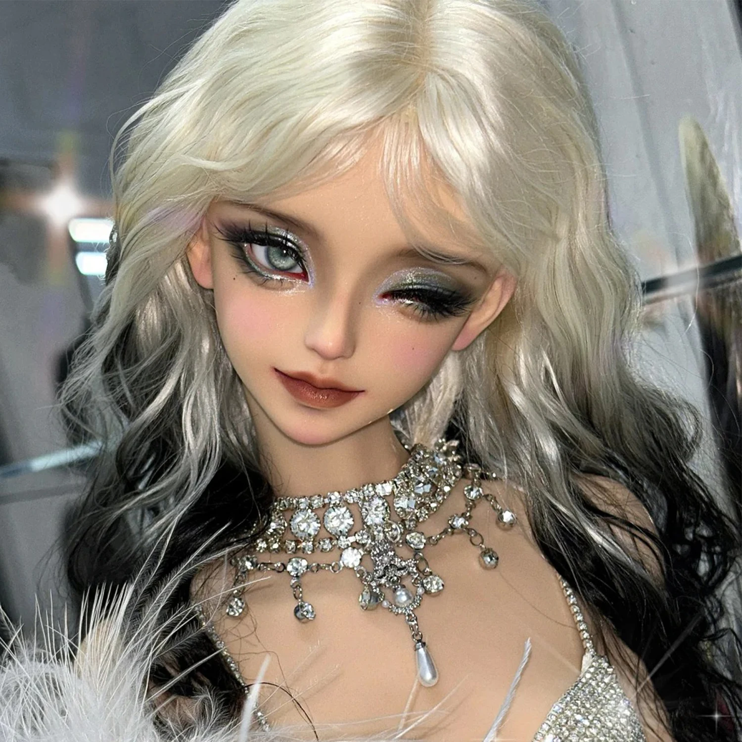 Muñeca BJD 1/3 SD Head Xiaosu Wink-Dulce y seductor Faceup muñeca desnuda figura artística de resina Shugafairy
