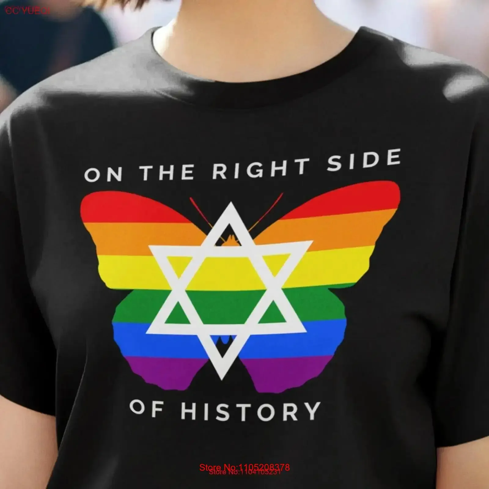 LGBT Jewish Ally T Shirt Right Side of History Gay Pride Parade Softstyle vintage Washed Comfortable Unisex Stylish streetwear