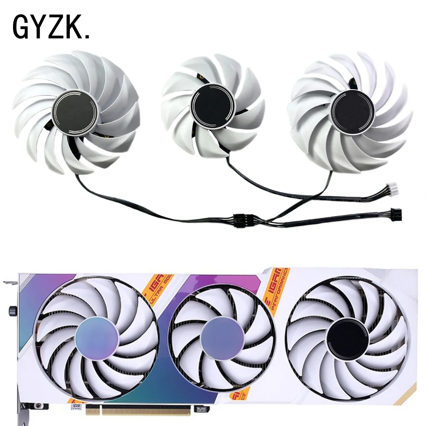 85MM 75MM Cooling Fan For COLORFUL RTX3060 3060ti 3070 3070ti 3080 iGame Ultra White Graphics Card Replacement Fan