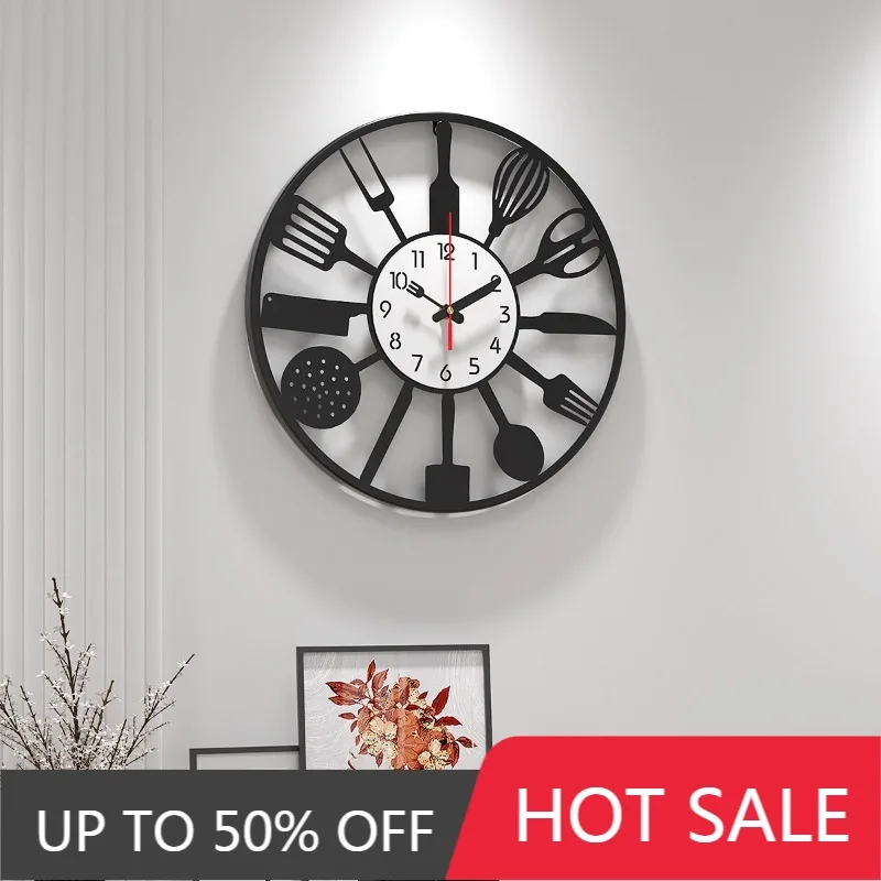 Creative Wall Clock Kitchenware Shaped Wall Clocks Minimalist Modern Silent Watch Metal Iron Watches Living Room Decoration