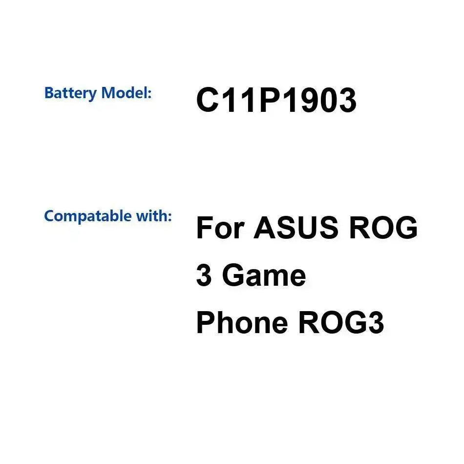 

For Asus Rog 3 Game Phone ROG3 6000Mah Mobile Battery C11P1903 Reliable Replacement