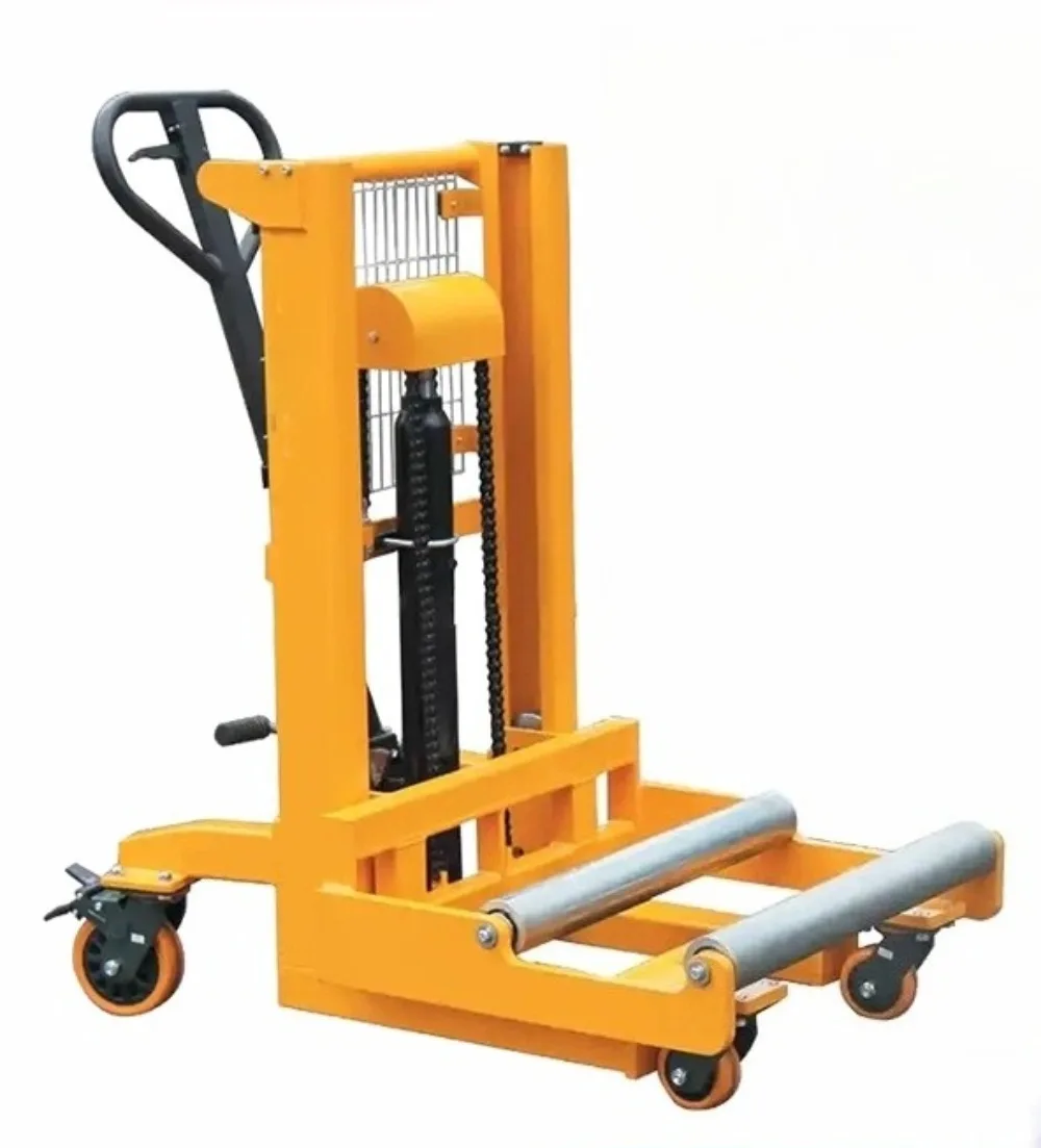 

Roll film truck, round material handling truck, roll stacker forklift, rubber roller loading truck, roller stacker.