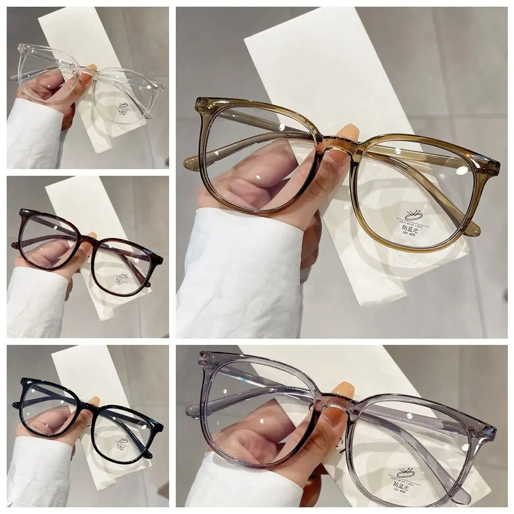 

Lightweight Anti-blue Light Glasses Transparent Square Frame Myopia Glasses Anti Radiation Large Frame Eyewear