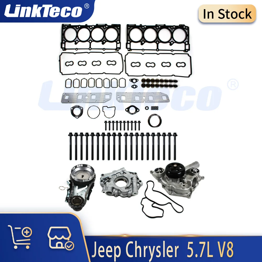Juego de juntas de culata de piezas de motor, Kit de componentes de sincronización aptos para Gas 5,7 L V8 para Chrysler Aspen Dodge Durango Ram 1500 2500 5.7L 05-08