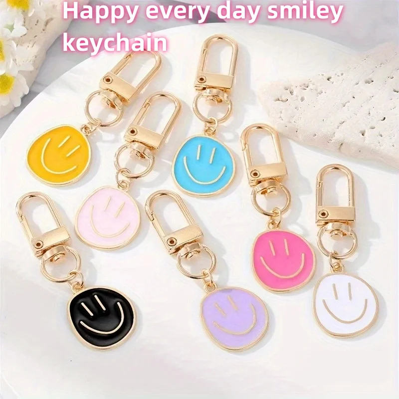 Trending Cute Smile Face Keychain Emoticon Key Rings Pendants for Men Women Key Holder Handbag Charms Pendants DIY Jewelry Gifts