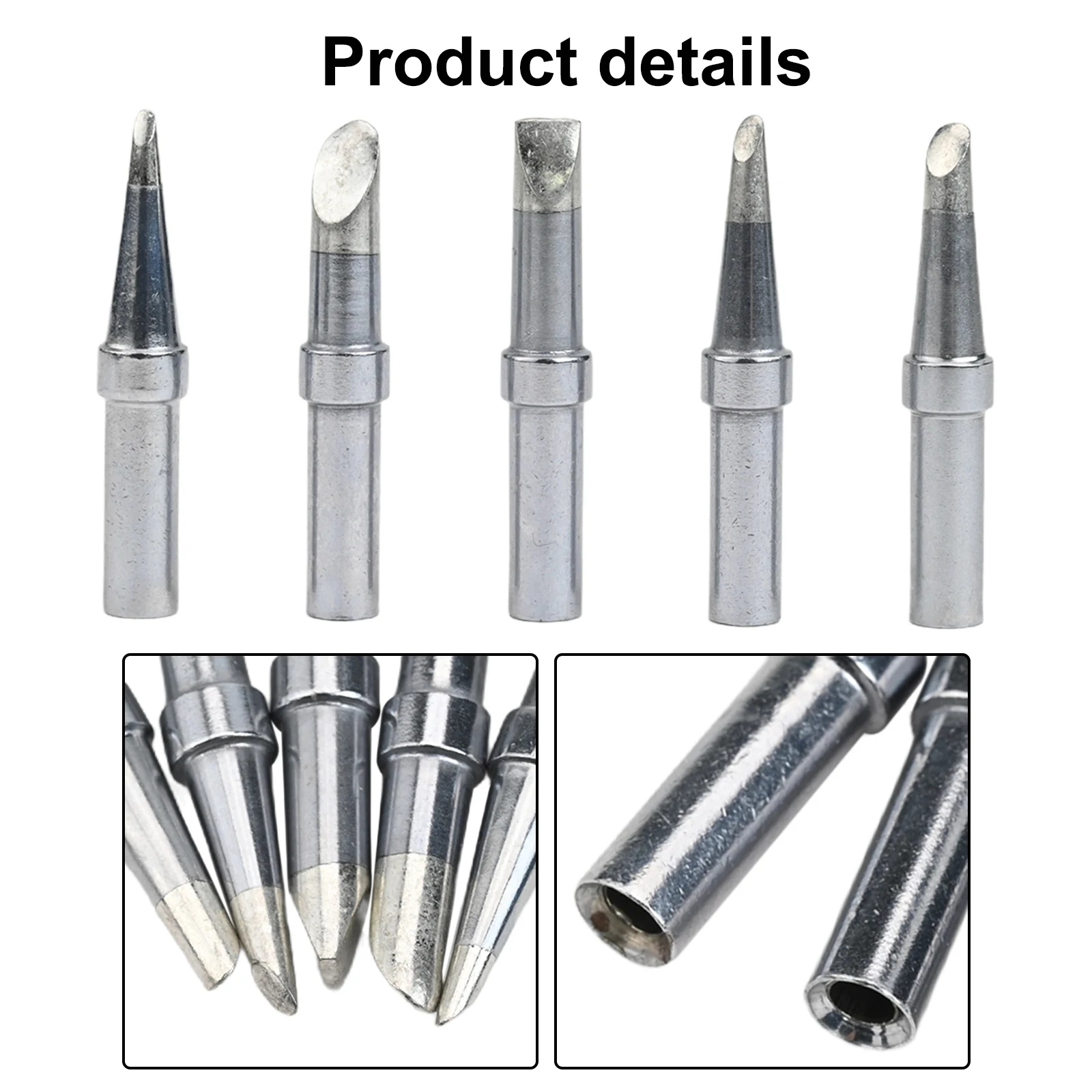 ET Series Soldering Iron Tips 5pcs Oxygen-free Copper Silver For Weller WE1010NA WESD51 For EC1204 EC2000 Wep70