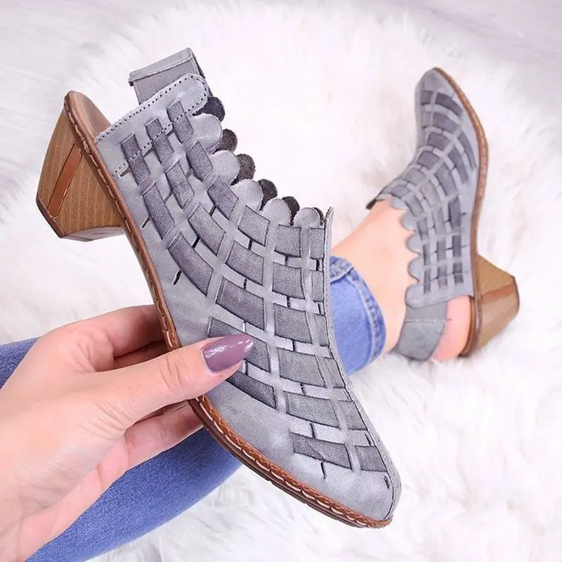 Buty damskie Nowe wysokie obcasy Moda Gladiatorki Czółenka Plus Size Buty damskie Wiosna Jesień Klasyka Buty codzienne Wsuwane Niskie obcasy