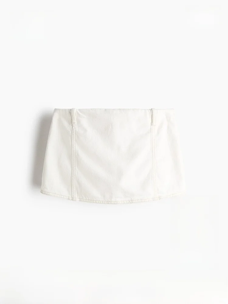 

Новые женские джинсовые юбка-брюки H&M с прямыми штанинами, хлопковые, с завышенной талией, укороченные, модные женские брюки