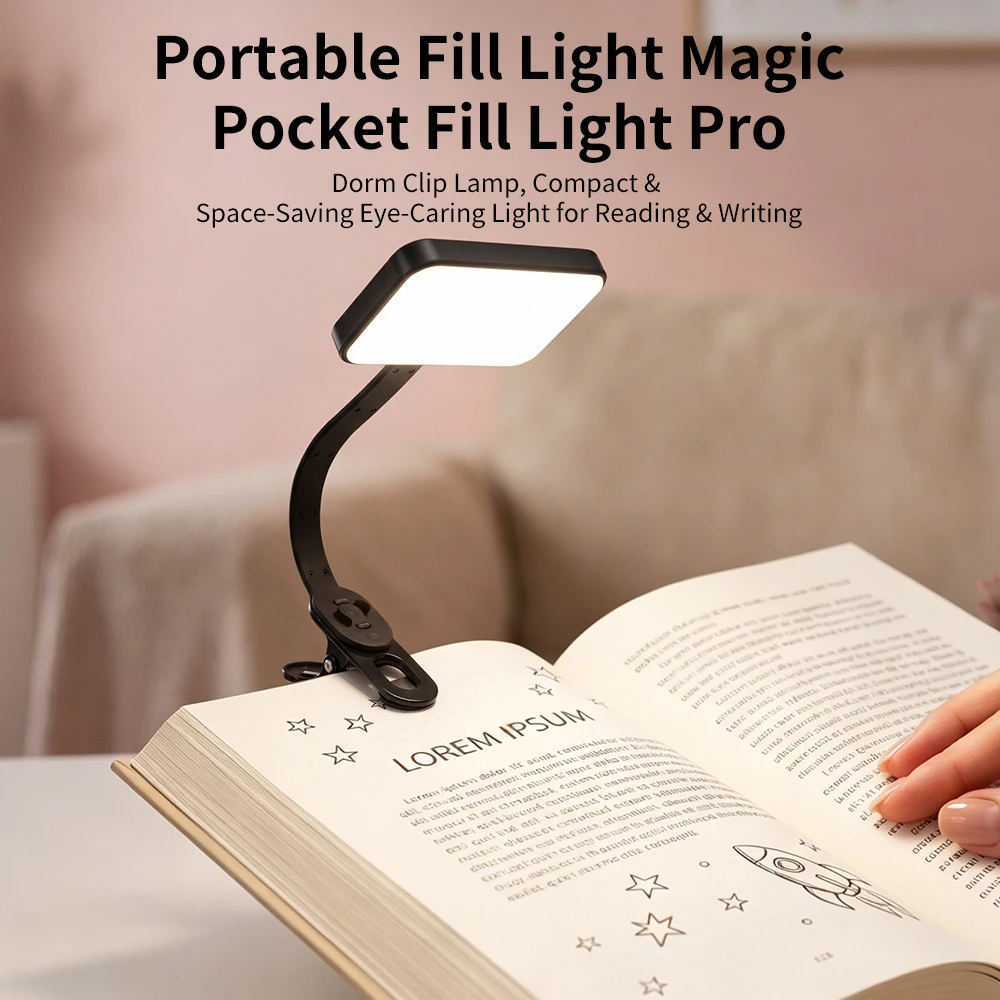 

LED Book Light Reading Light Eye Caring Clip-on USB Rechargeable Dimmable Light Lamp Adjustable Flexible Night Reading Lamp