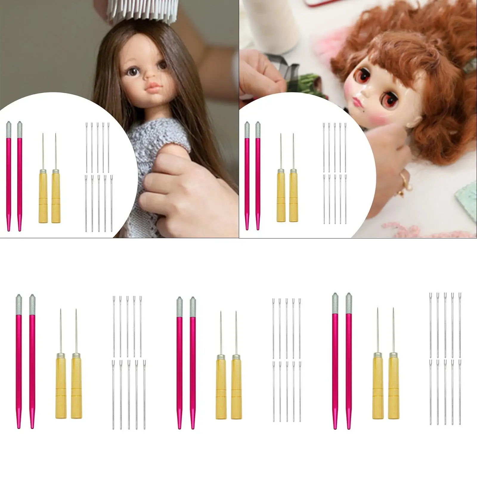 Doll Hair Rooting Tool with Handle for Hair Style Design Home Doll Shop