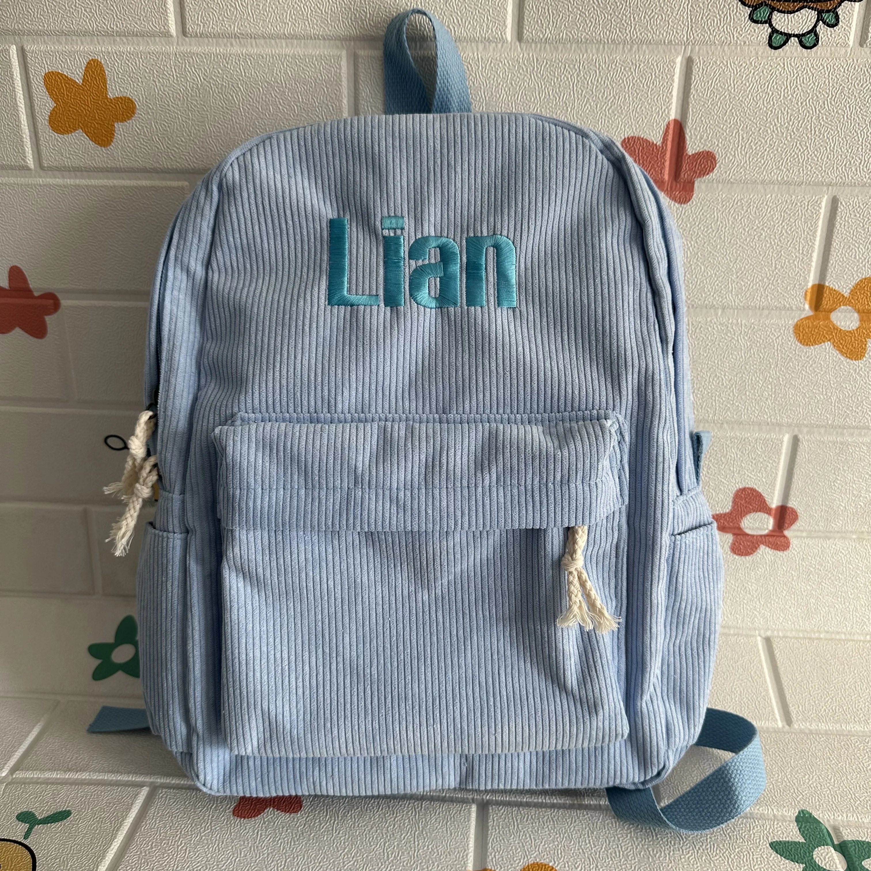 Personalized Kids Backpack, Embroidered Corduroy Backpack,Back to School, Kid name backpack,school bag college,toddler,with name