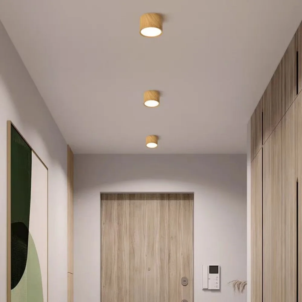 LED dimming ceiling light, wood grain ceiling light, ceiling mounted ceiling light, room decoration lighting, room kitchen