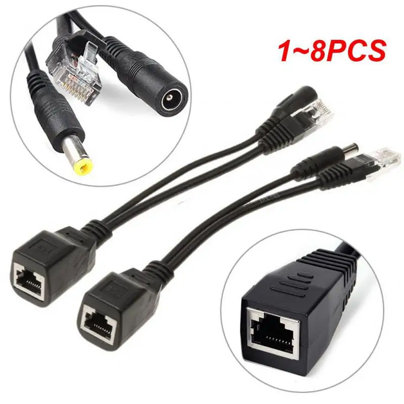1~8PCS Cable Passive Power Over Ethernet Adapter Cable POE Splitter RJ45 Injector Power Supply Module 12-48v For IP Camea