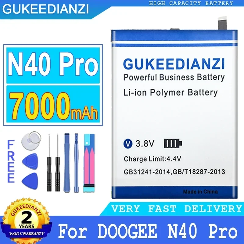 

Аккумулятор GUKEEDIANZI, аккумулятор N40 Pro, BAT2119136380, 7000 мАч для батарей DOOGEE N40 Pro N40Pro, инструменты