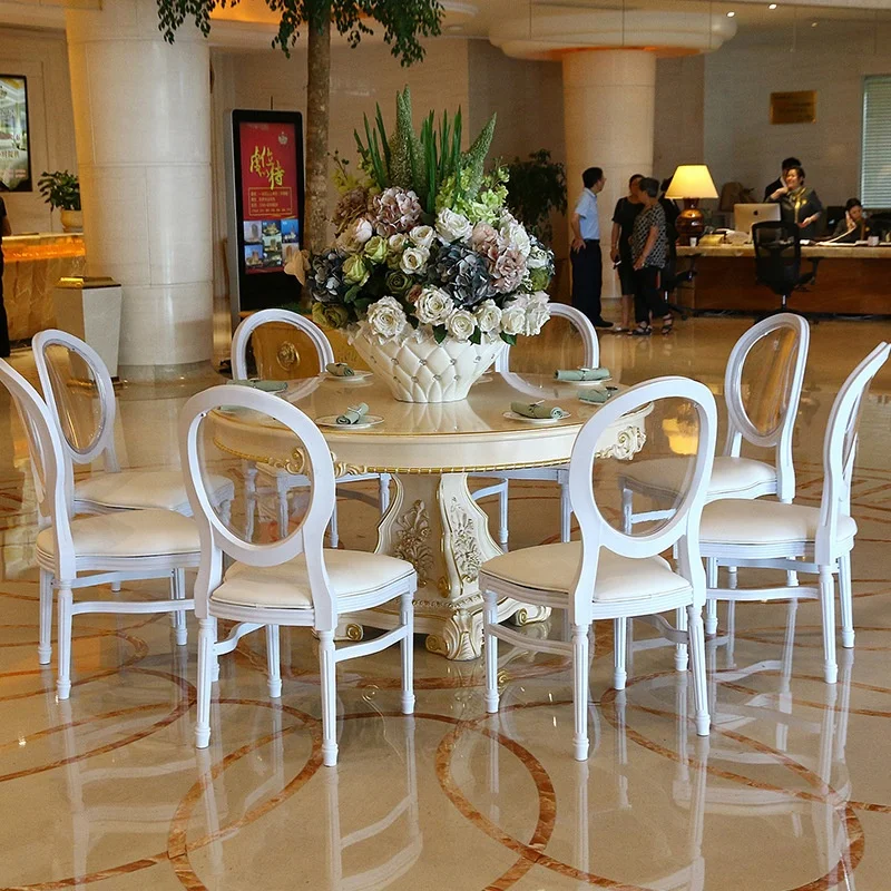 *Louis XV Transparent Strength Resin Wedding Banquet Chair for Star Hotel