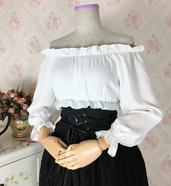 Camisa feminina retrô medieval de renascimento, camisa estilo vitoriano, gótico, para mulheres e meninas, traje resistente