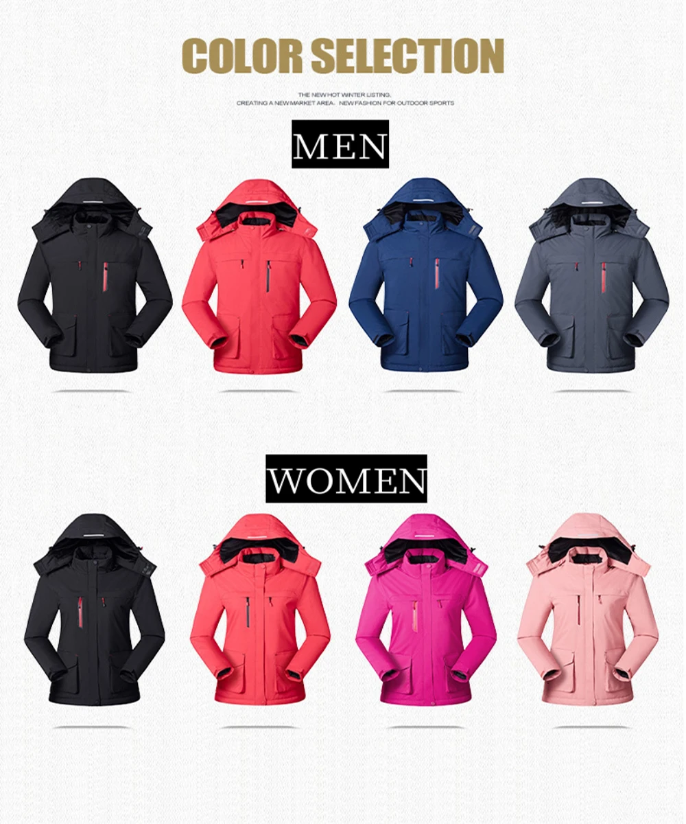 Men Heated Jacket USB Electric Heating Jacket For Women Winter Warm Windbreaker Waterproof Windproof Hooded Heated Clothing