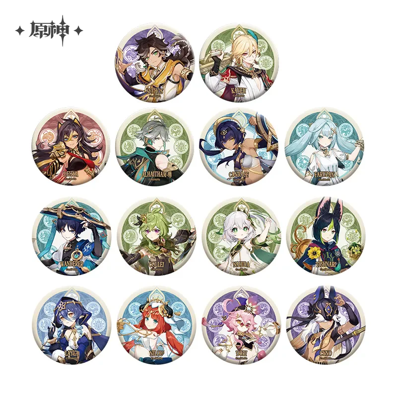 AnimeGame Genshin Impact Official Merch miHoYo Original Authentic Fontaine Series Q Version Badge Tighnari Lynette in stock