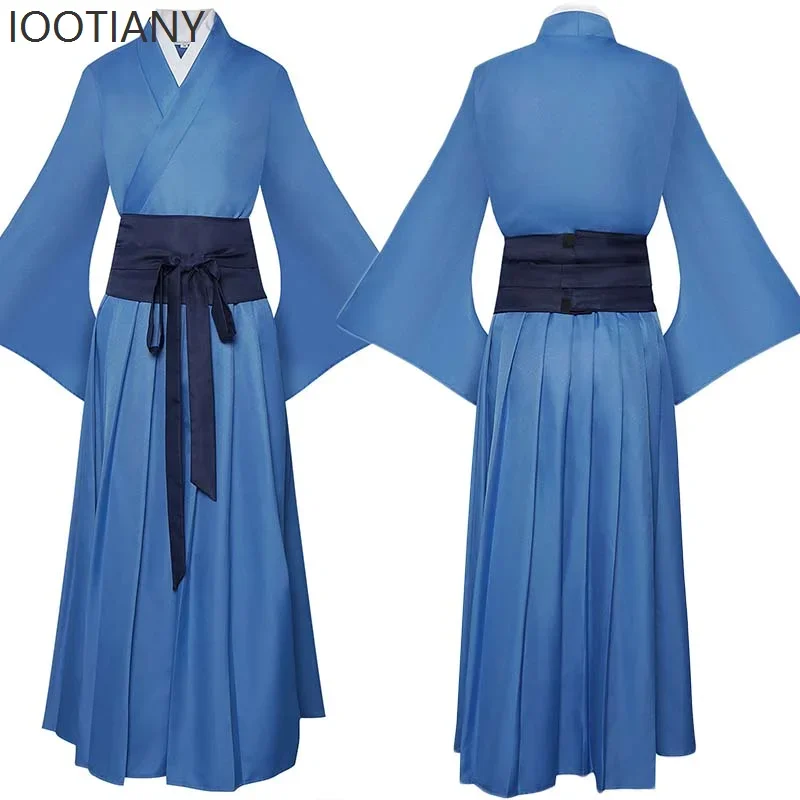 أزياء لعب الأدوار ثنائية الأبعاد أزياء أنيمي الصيدلي مذكرات الرجال كيمونو رداء البدلة الرصاص زي أنيمي معرض الأداء