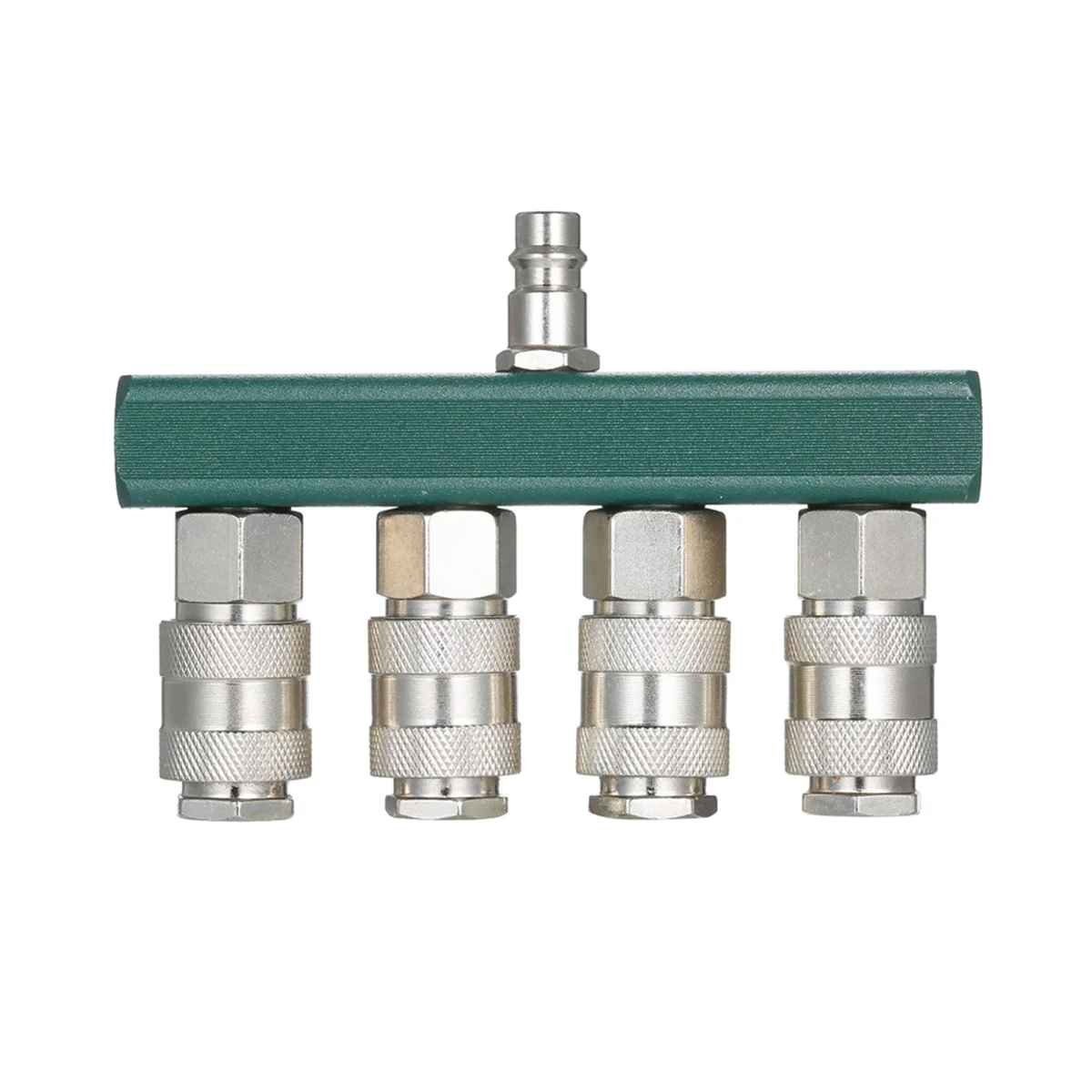 

Air Compressor Splitter with 4 Couplers & 1/4Inch NPT Plug 1/4Inch NPT Air Fitting Coupler 4-Way Straight Air Manifold