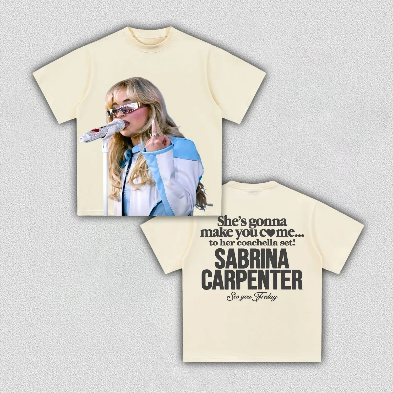 Sabrina Carpenter Coachella Pop Star Tour Graphic T Shirt 2026