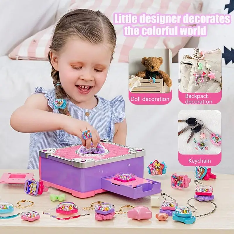 Kit per la creazione di gioielli per ragazze braccialetto 3D Set per la creazione di gioielli con ciondolo Kit per la creazione di portachiavi per ragazze Kit per la festa delle ragazze dei bambini