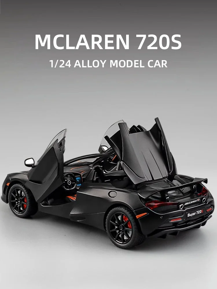 1/24 Scale McLaren 720s Super Sportcar Alloy Diecast Simulation Model Car With Sound And Light Pull Back Toys For Children Gifts