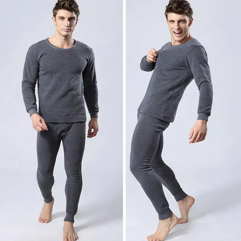 Thermal Underwear Set for Men Soft Fleece Lined Long Johns Set Men's Top & Bottom Set Winter Cold Weather Thermal Clothes