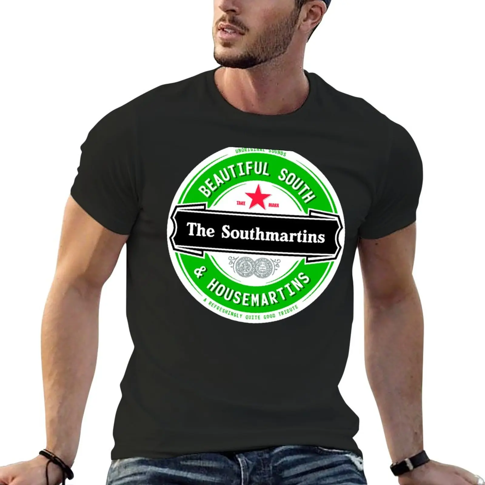 New The Southmartins beermat design (tribute band) T-Shirt new edition t shirt heavyweight t shirts plain black t shirts men