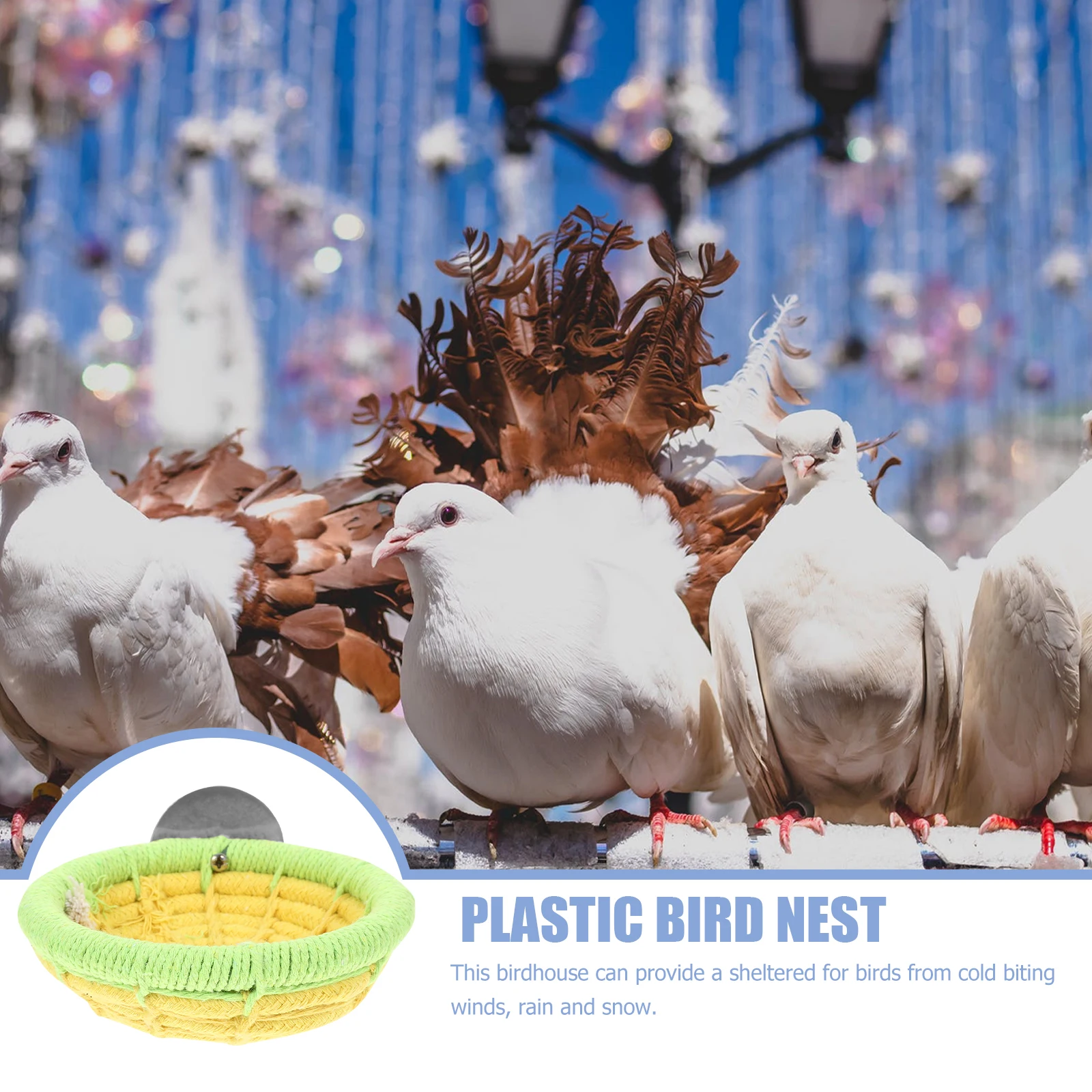 

Cotton Rope Bird Nest Where Egg Parrot Winter Breeding Hanging Bed Nests