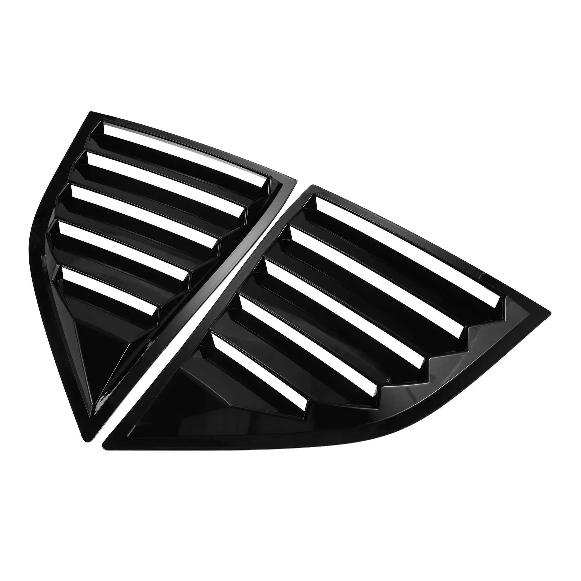 For Dodge Challenger 2015-2022 Car Rear Louver Window Side Shutter Cover Trim Sticker Vent Scoop ABS Carbon Fiber Style Black