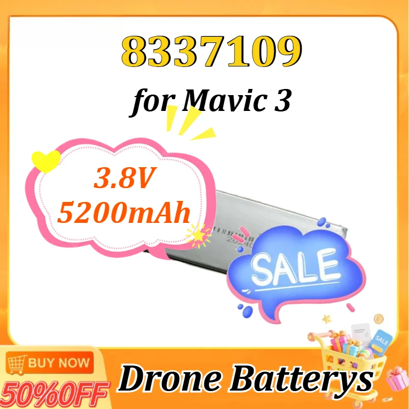 

3.8V 5200mAh/4.3V 7200mAh 8337109 for Mavic 3 Applicable Drone Battery New High-capacity LiHv Lipo Long-range Aircraft Battery